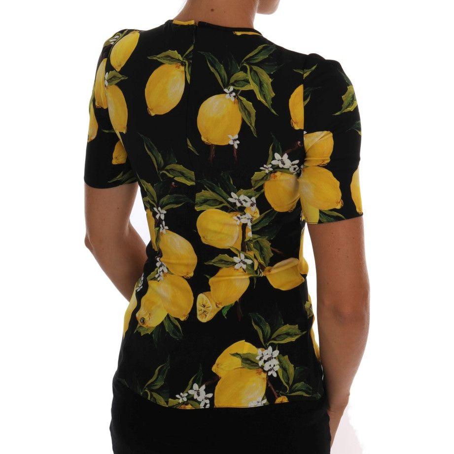 Dolce & Gabbana Multicolor Lemon Silk Stretch T-Shirt TSH1451-3