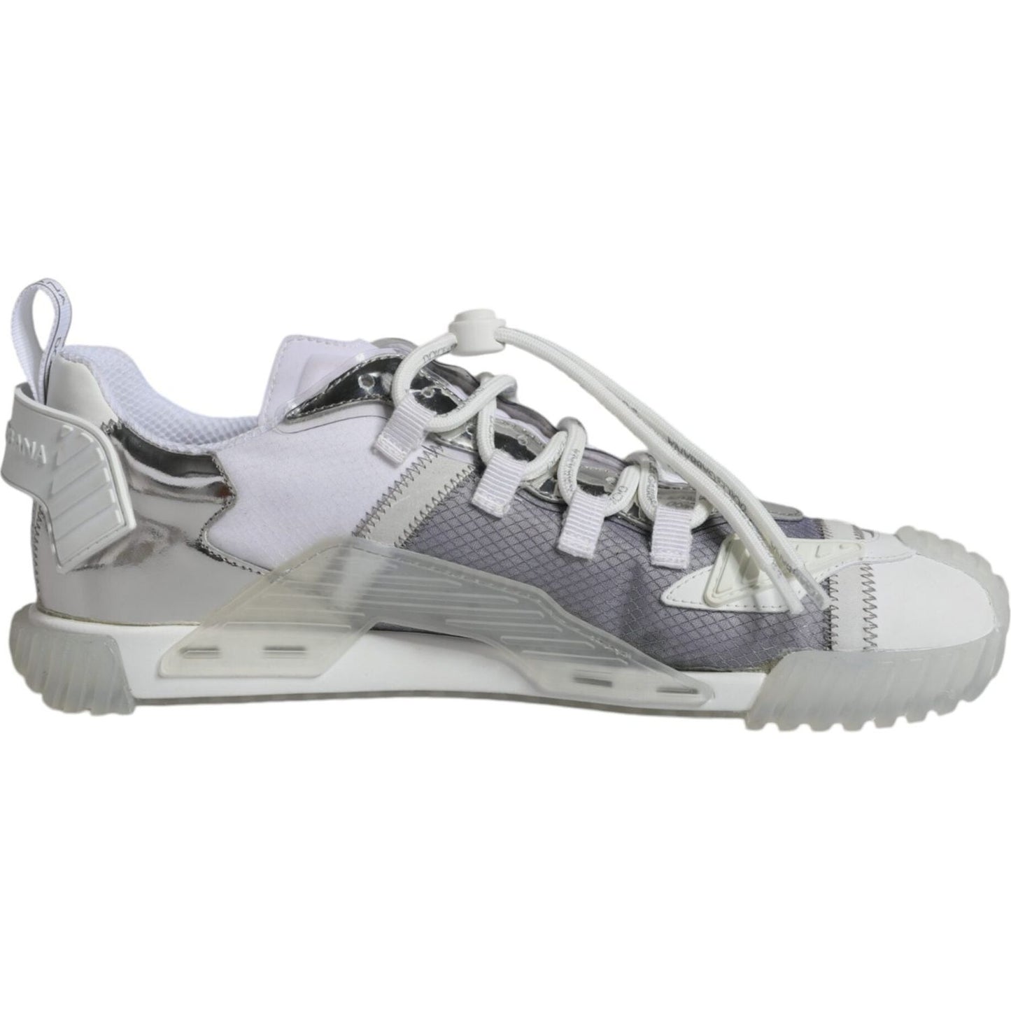 Dolce & Gabbana White Silver Low Top NS1 Sneakers Shoes MV6238-43