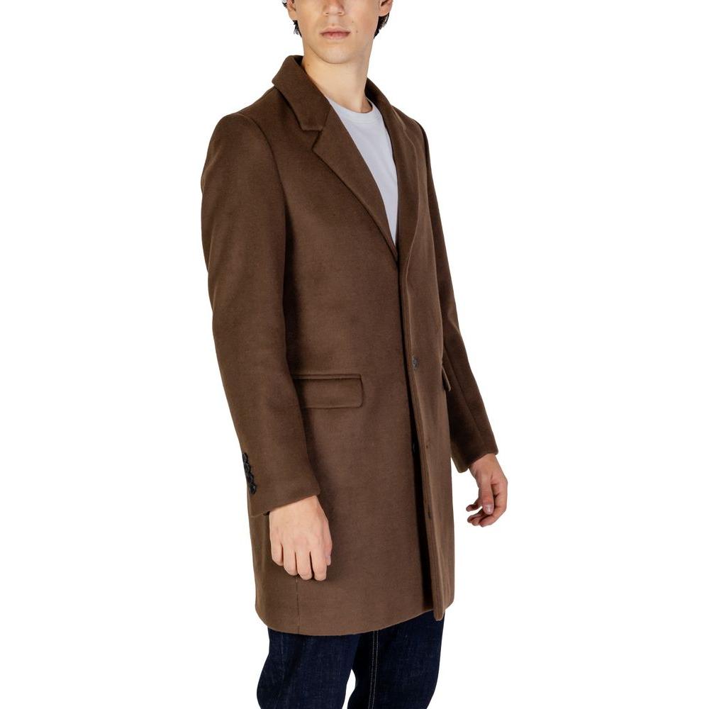 Antony Morato Men's Brown Polyester Jacket for Fall/Winter, 86% Polyester, 14% Viscose. Stylish men's outerwear for colder seasons.