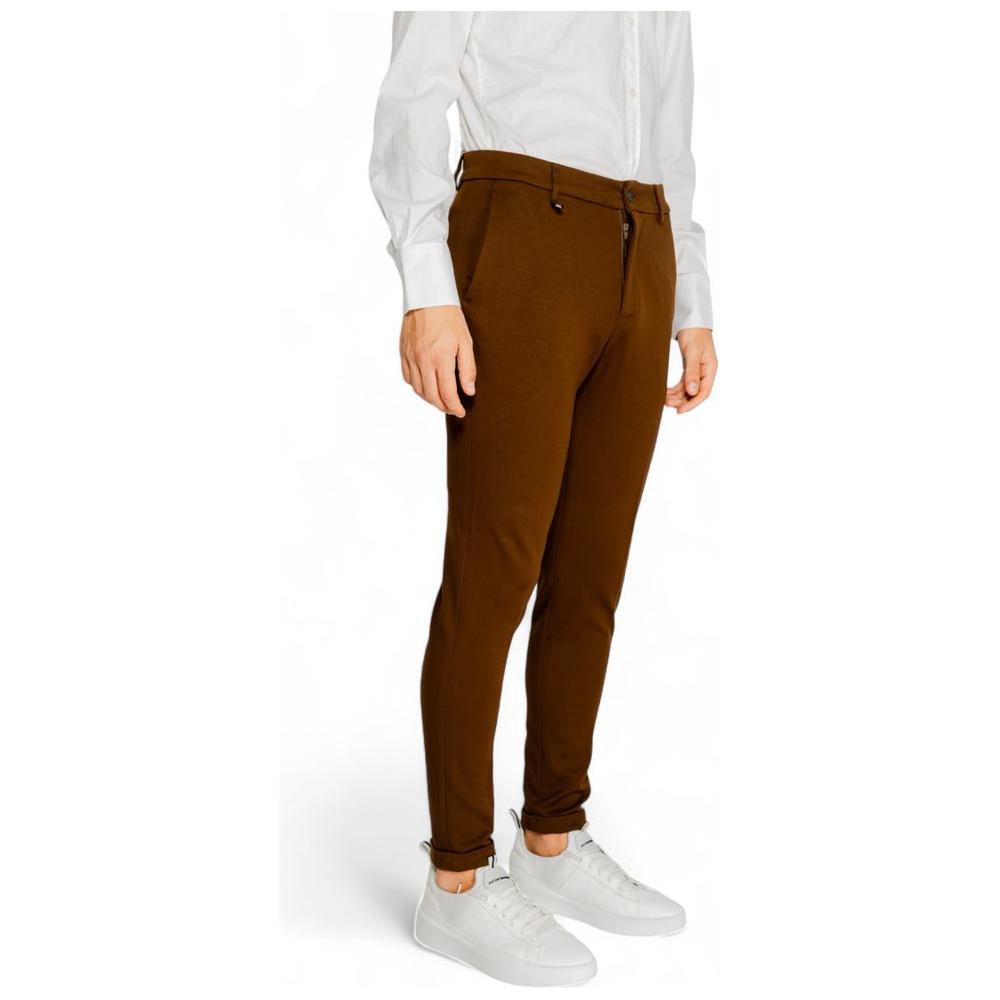 Antony Morato brown viscose men's pants from fall/winter collection, features 75% viscose composition, suitable for men's suits