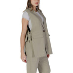 B.Young Green Polyester Waistcoat BY-14925102482-IT36|XXS