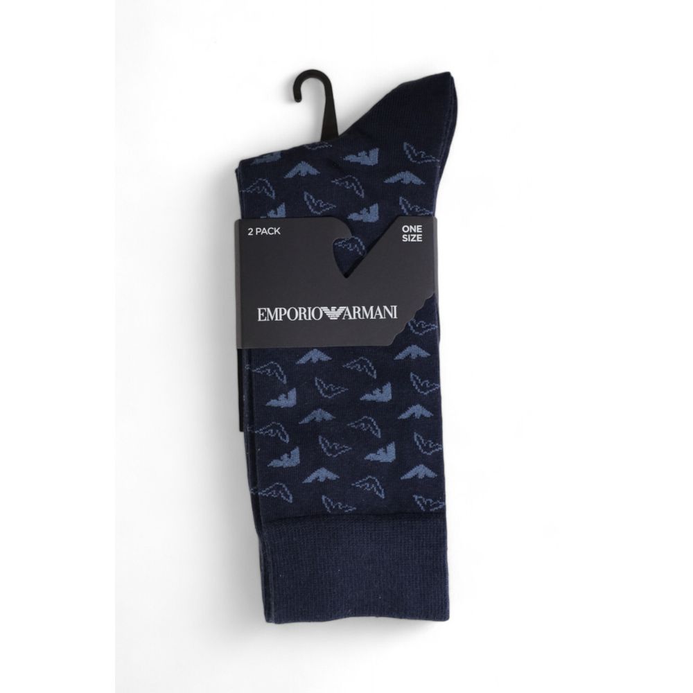 Emporio Armani Underwear Blue Cotton Socks