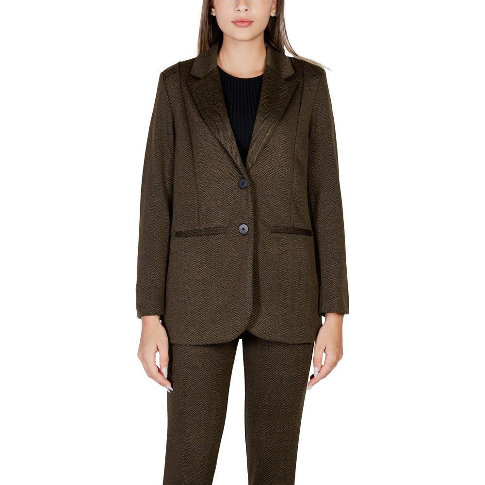 ICHI Green Polyester Blazer IC-15419600149-IT42|M