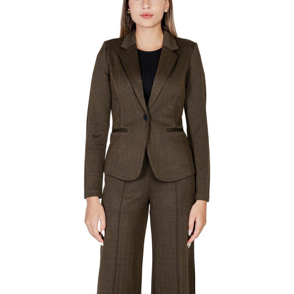 ICHI Green Polyester Blazer IC-15419800149-IT40|S