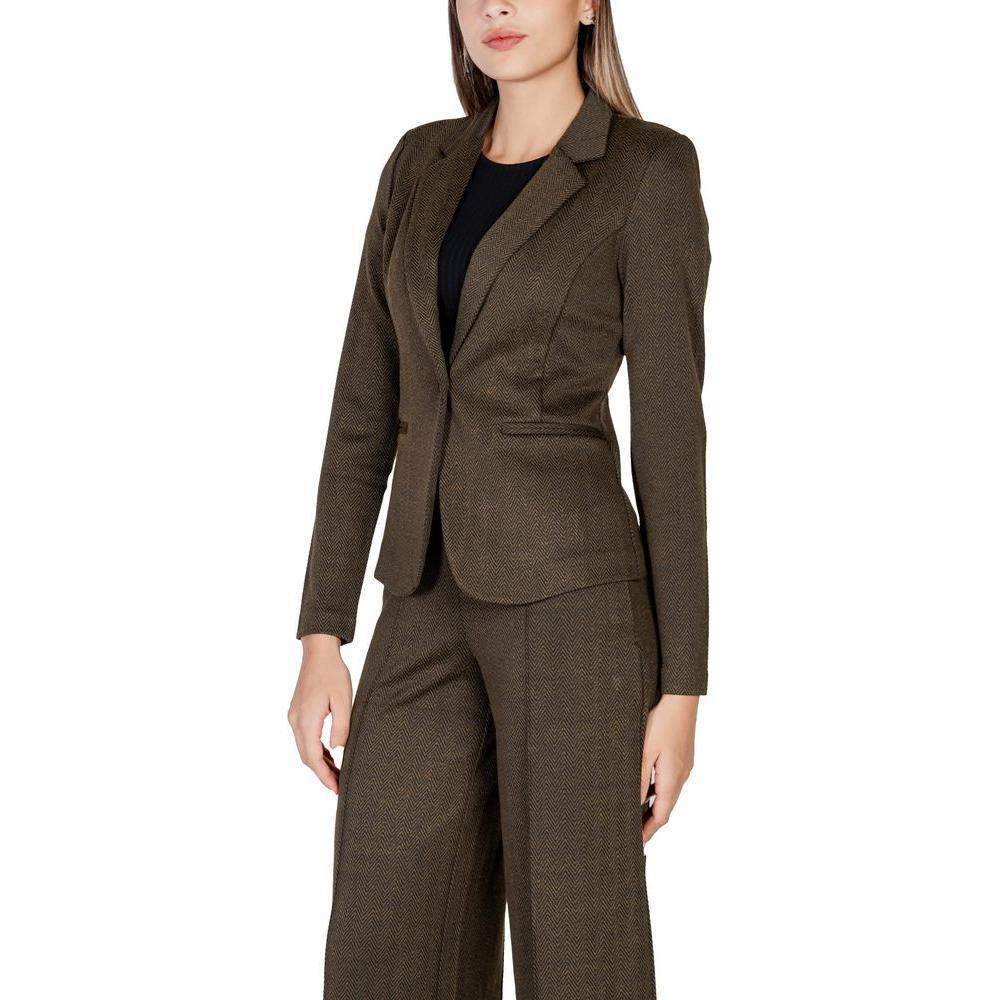 ICHI Green Polyester Blazer IC-15419800149-IT40|S