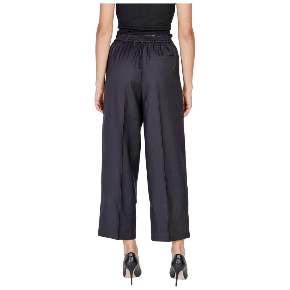 ICHI Black Polyester Pant IC-15420200009-IT38|XS