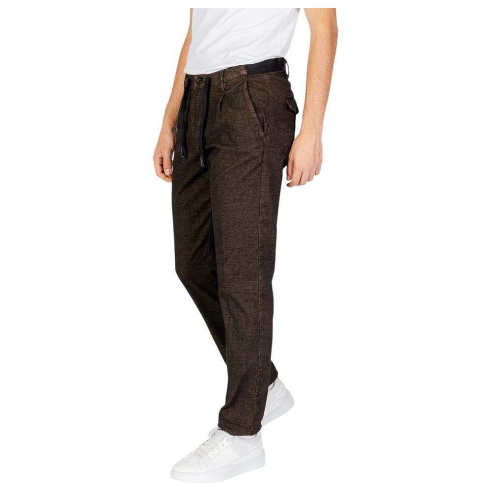 Men's Hamaki-Ho gray cotton jeans and pants for fall/winter collection, featuring a blend of cotton, viscose, elastane, and polyester.