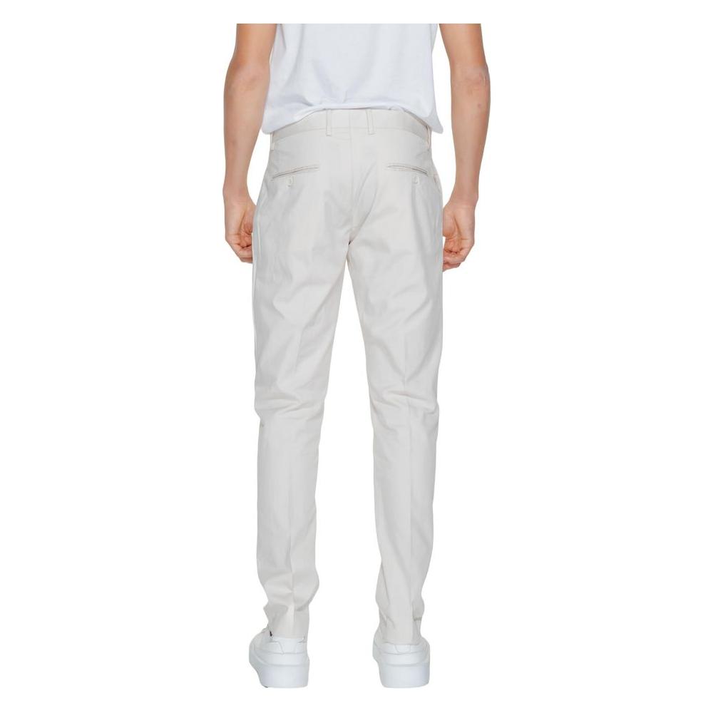Back view of Antony Morato beige cotton jeans and pants for men, spring/summer collection, featuring a comfortable fit.