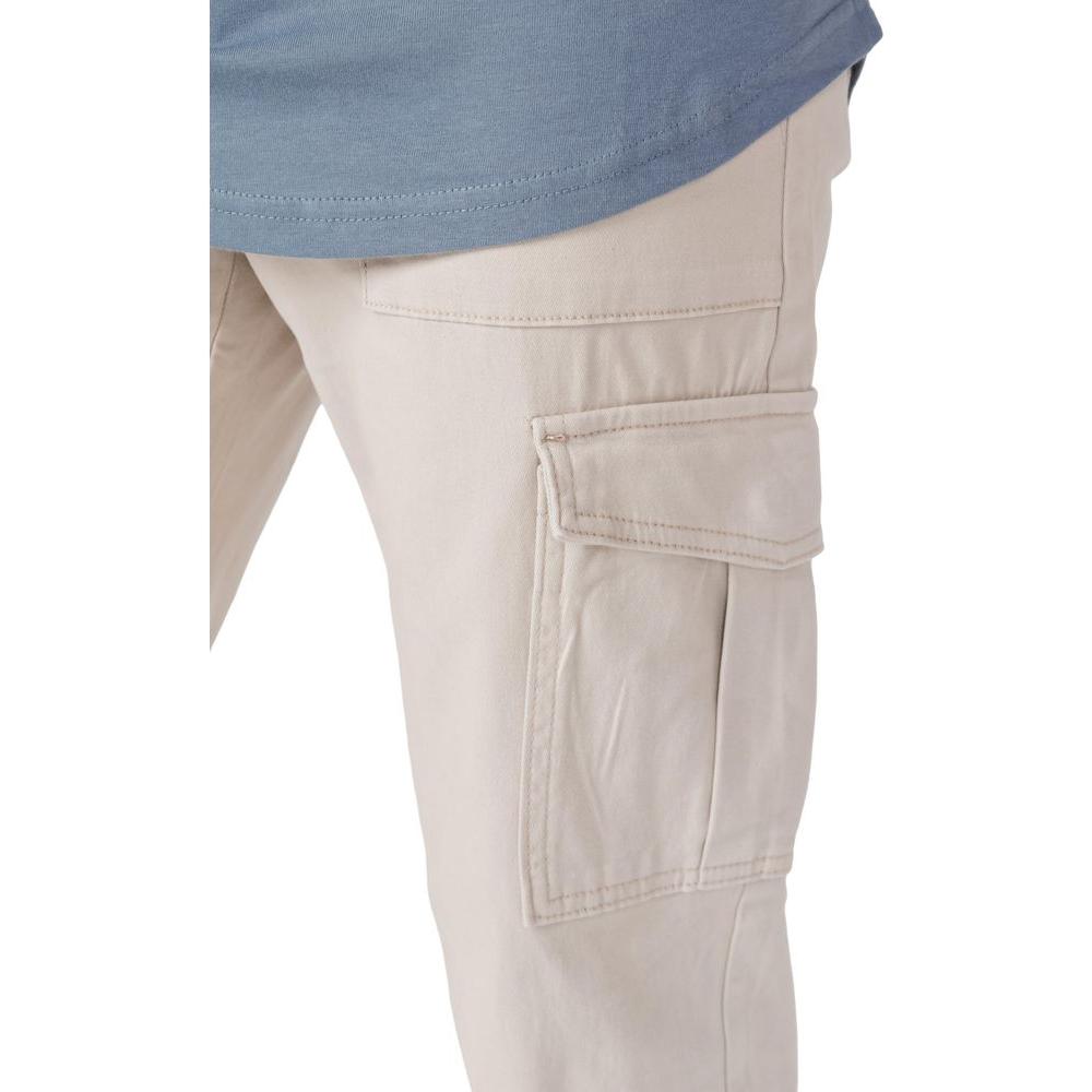 Men's beige cotton cargo pants from Only & Sons, spring/summer collection, featuring side pocket details, ideal for casual wear.