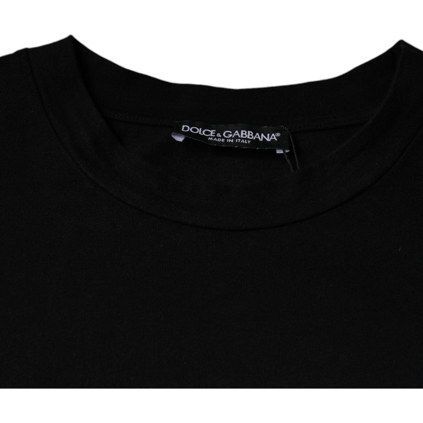 Dolce & Gabbana Black Amore Print Cotton Crew Neck T-shirt TSH87128-46