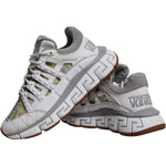 Versace White Trigreca Barocco Print Low Top Sneakers Shoes MV6393-36