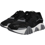 Versace Black Leather Neoprene Chunky Low Top Sneakers Squalo Shoes MV6396-42