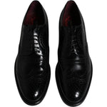 Dolce & Gabbana Black Leather Derby Wingtip Formal Shoes MV6503-43