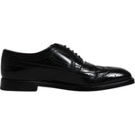 Dolce & Gabbana Black Leather Derby Wingtip Formal Shoes MV6503-43