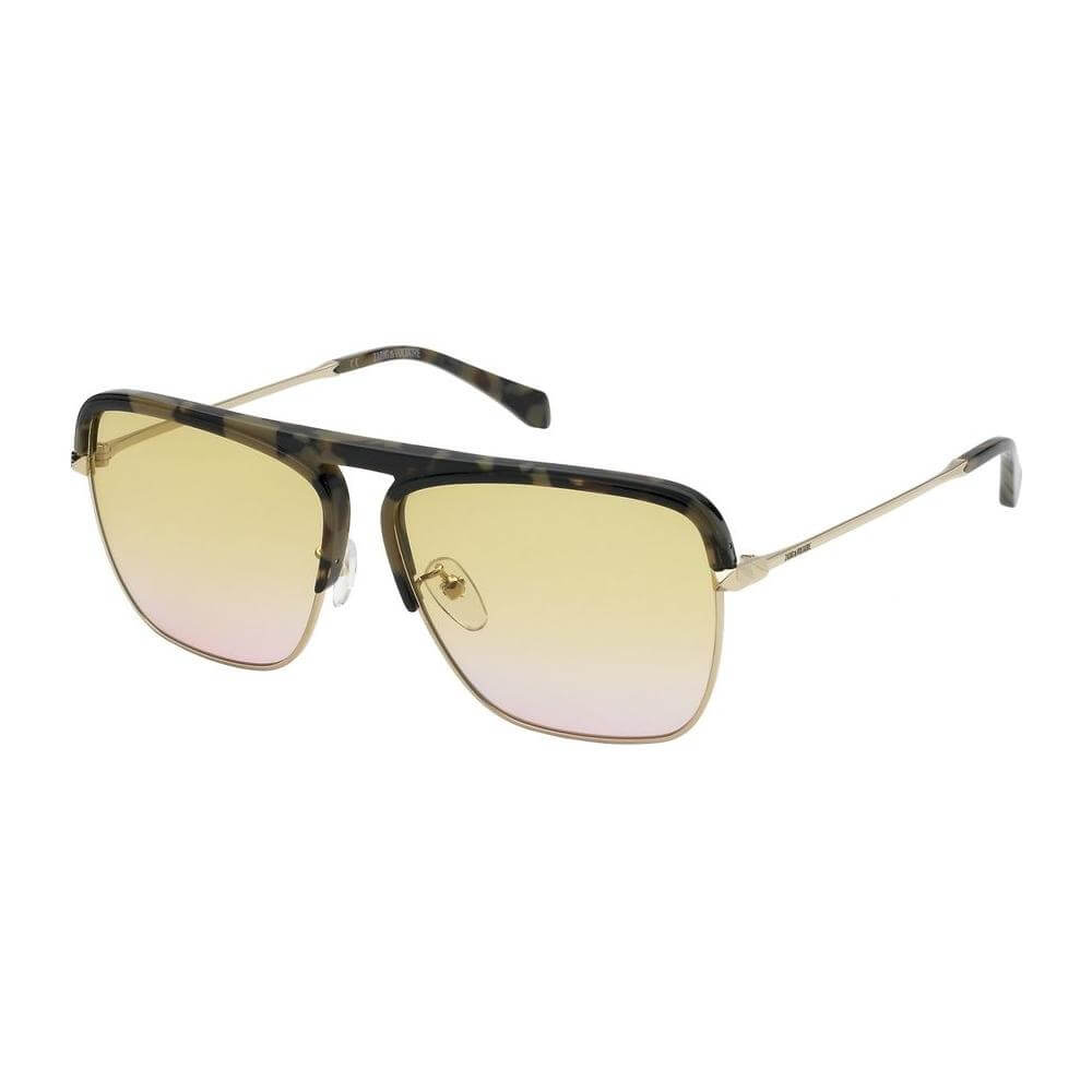 Zadig & Voltaire multicolor metal sunglasses with pink and yellow gradient, size 60/13/140mm, for men.