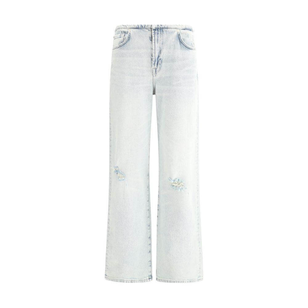 7FOR Scout Sunkissed Jeans with wide-leg design, elastic waistband, zipper closure, vintage worn-effect, ideal for casual style.