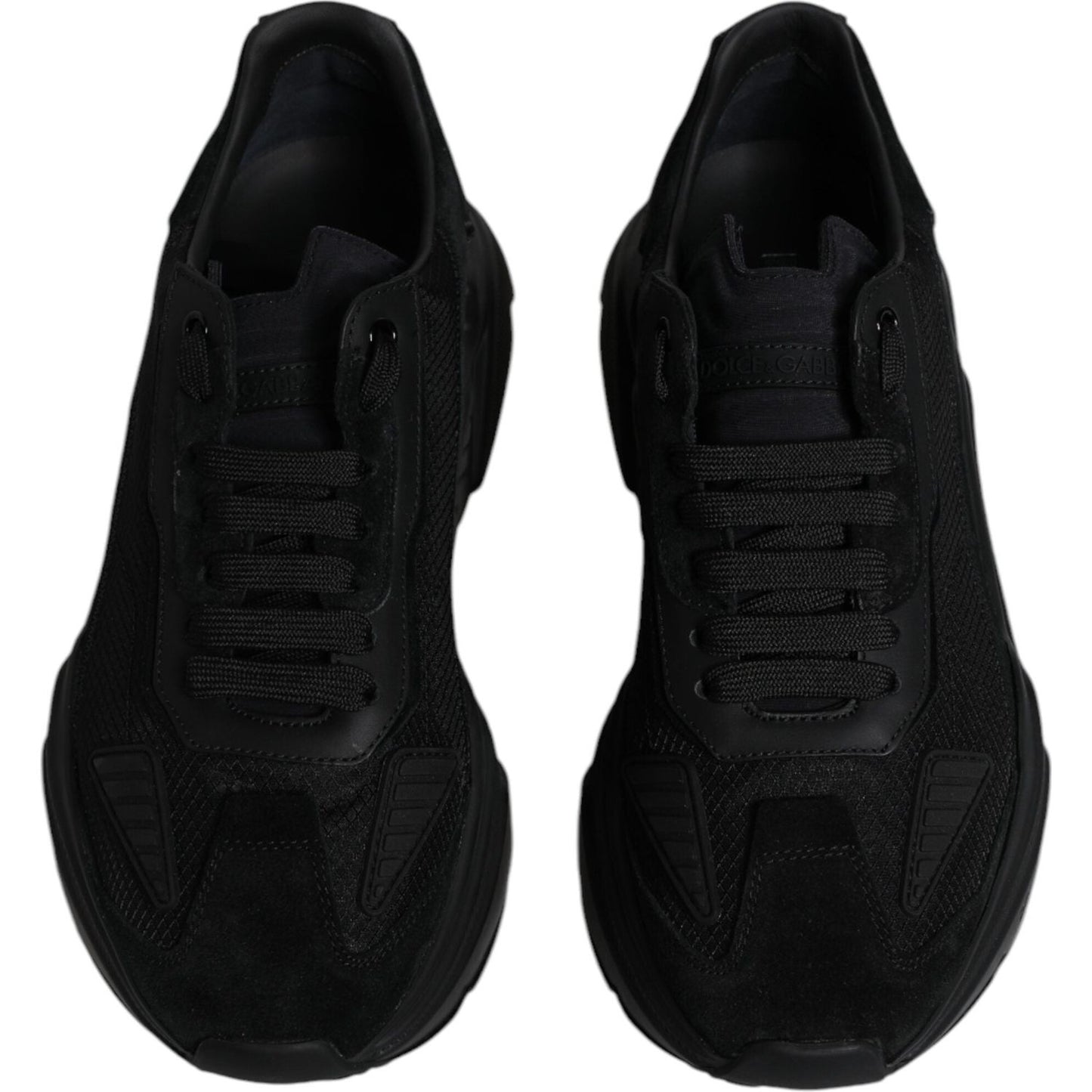 Dolce & Gabbana Black Leather Daymaster Low Top Sneakers Shoes MV6618-41