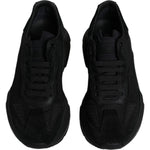 Dolce & Gabbana Black Leather Daymaster Low Top Sneakers Shoes MV6618-41