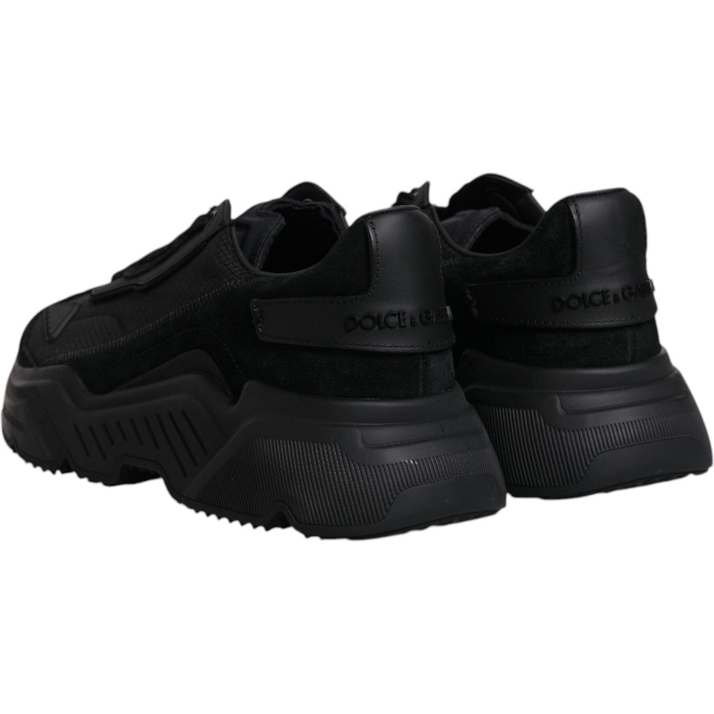 Dolce & Gabbana Black Leather Daymaster Low Top Sneakers Shoes MV6618-41