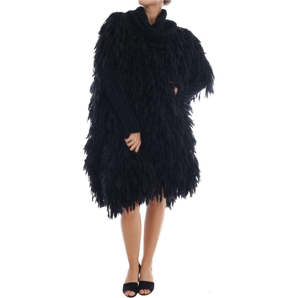 Dolce & Gabbana Black Fringes Wool Pullover Sweater KOS1131#2-1