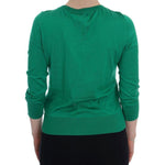 Dolce & Gabbana Green Silk Crystal Banana Sweater TSH1112-3