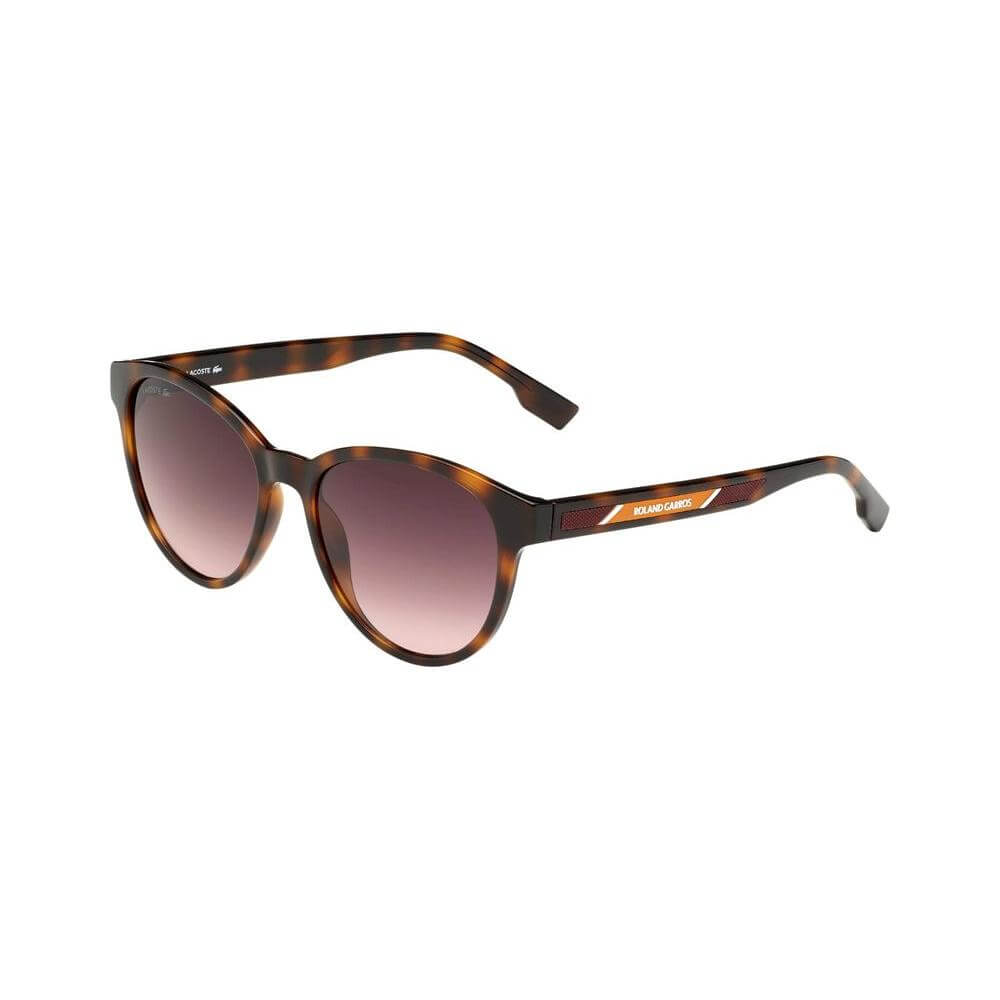 Lacoste brown injected women's sunglasses L981SRG-240, 54/17/145mm, category 3 with gradient lenses and tortoiseshell frame.