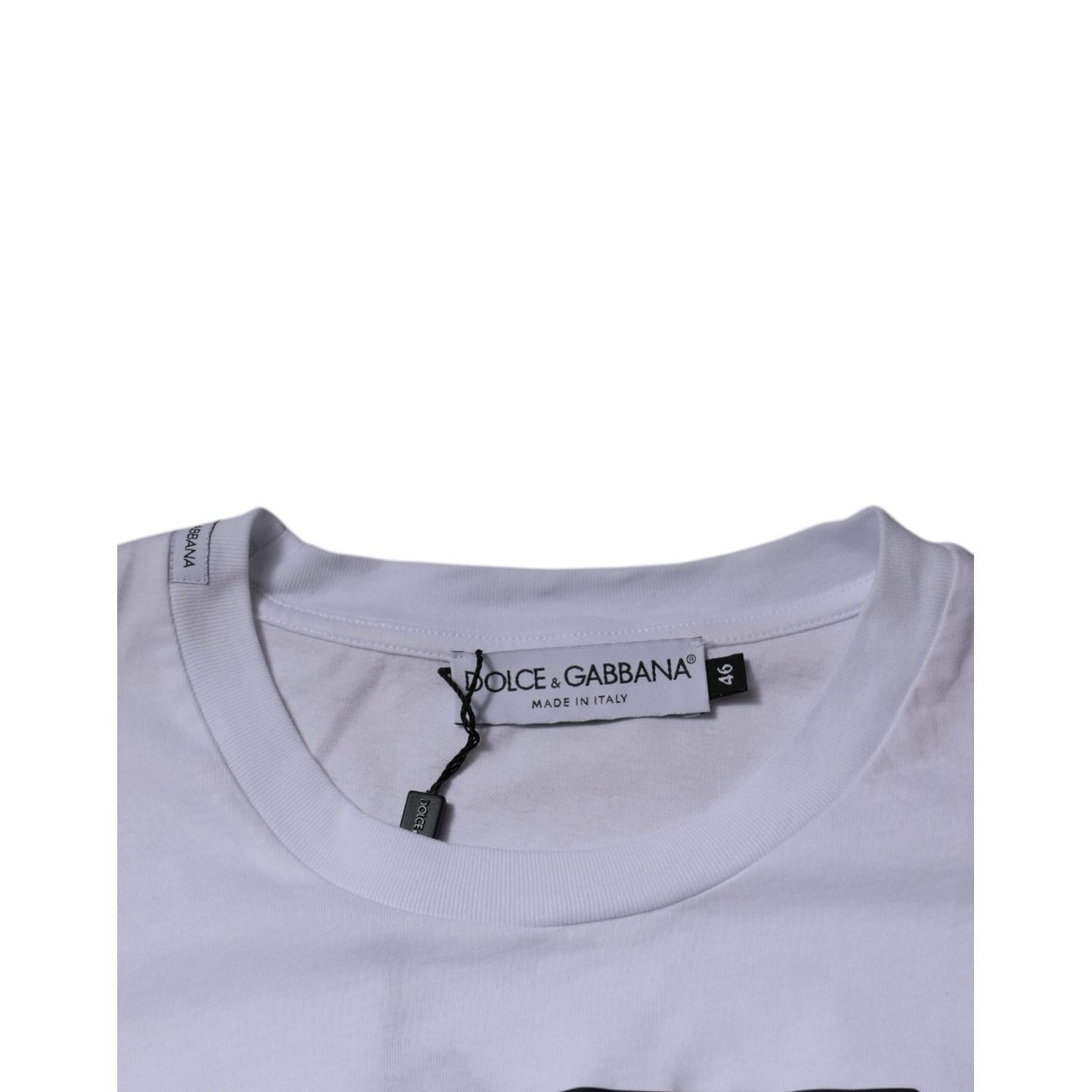 Dolce & Gabbana White DG Logo Cotton Crew Neck T-shirt