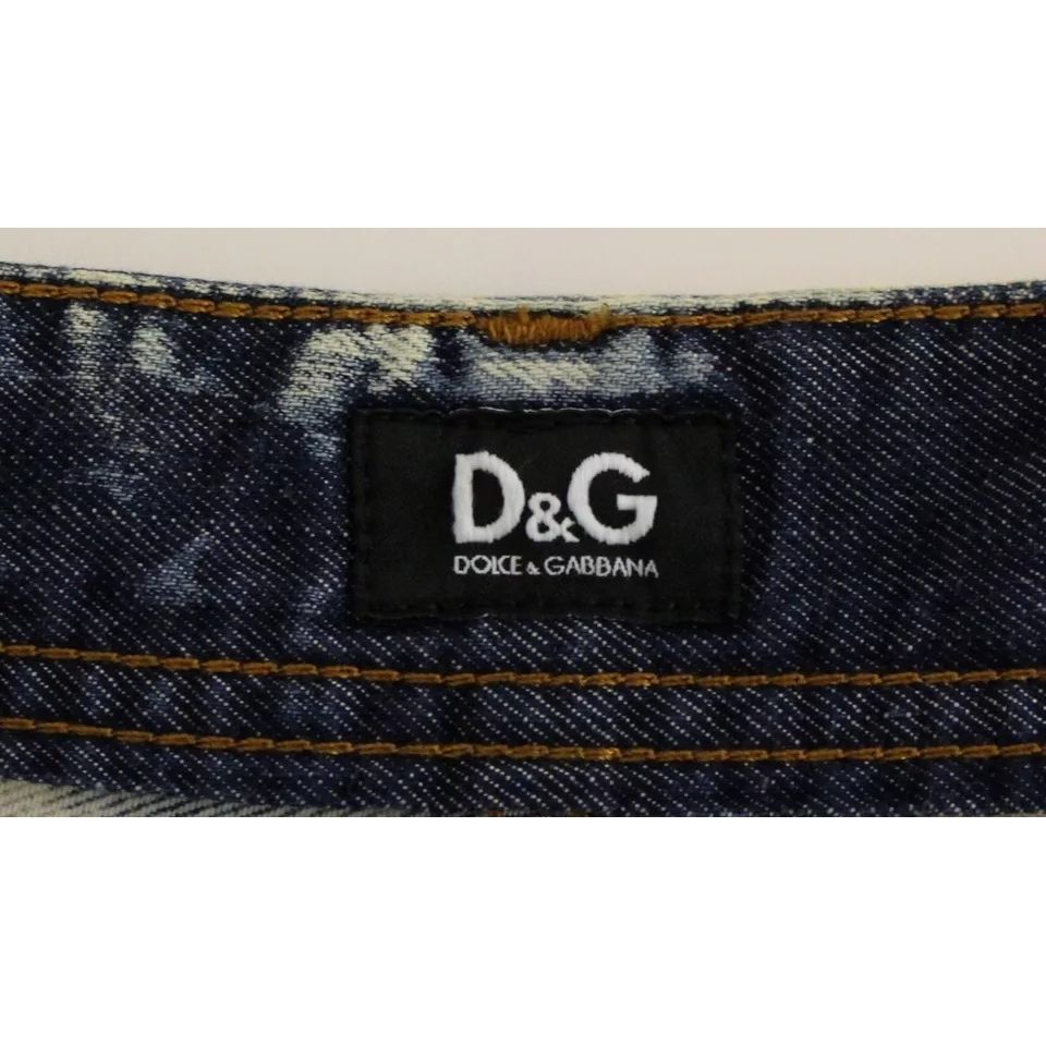 Dolce & Gabbana Blue D&G Cotton Washed Jeans Denim Shorts