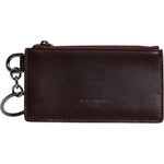 Dolce & Gabbana Brown Calfskin Leather DG Logo Card Holder Wallet