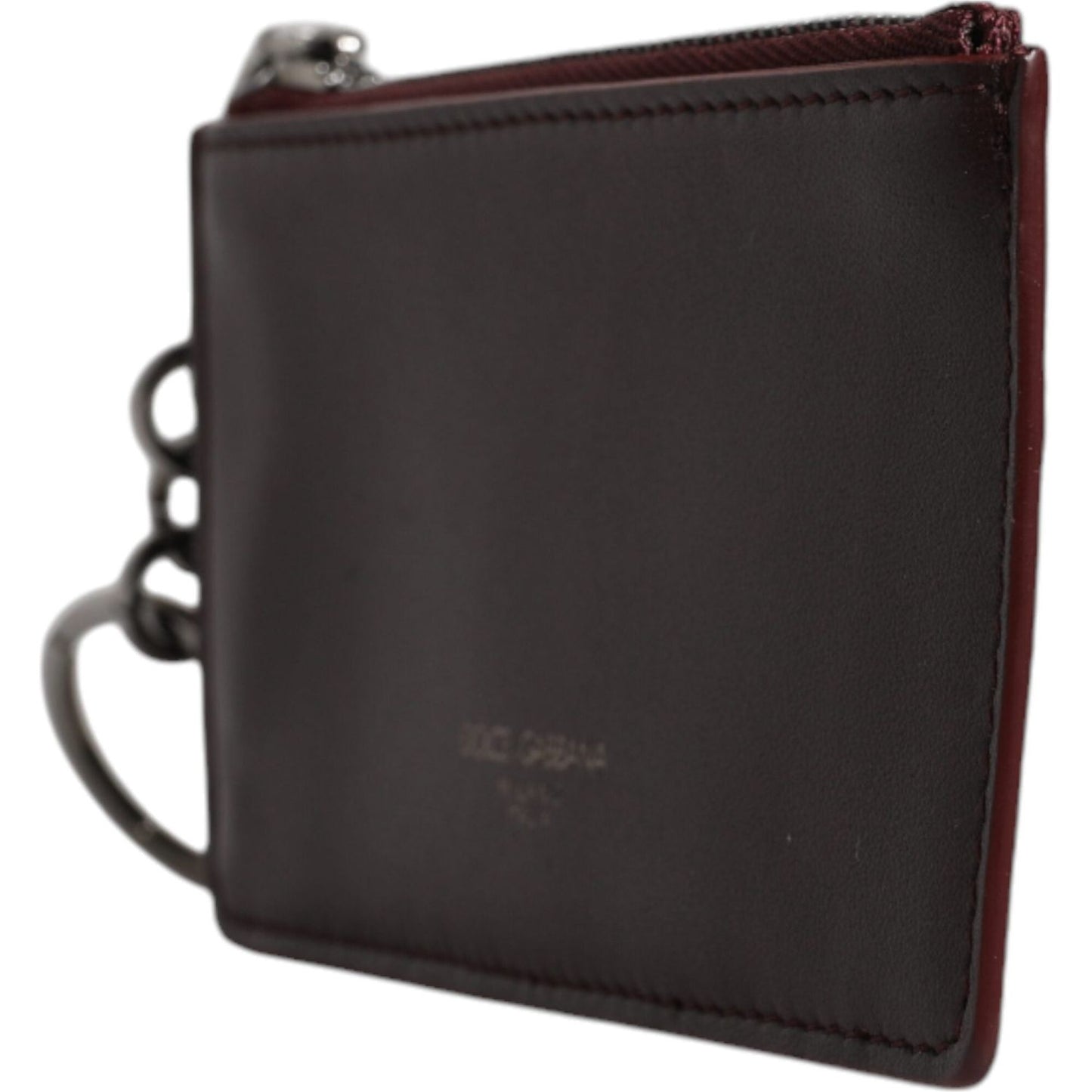 Dolce & Gabbana Brown Calfskin Leather DG Logo Card Holder Wallet