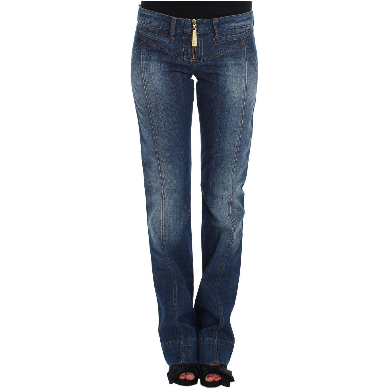 Cavalli Blue Wash Cotton Stretch Boot Cut Jeans SIG18143-1