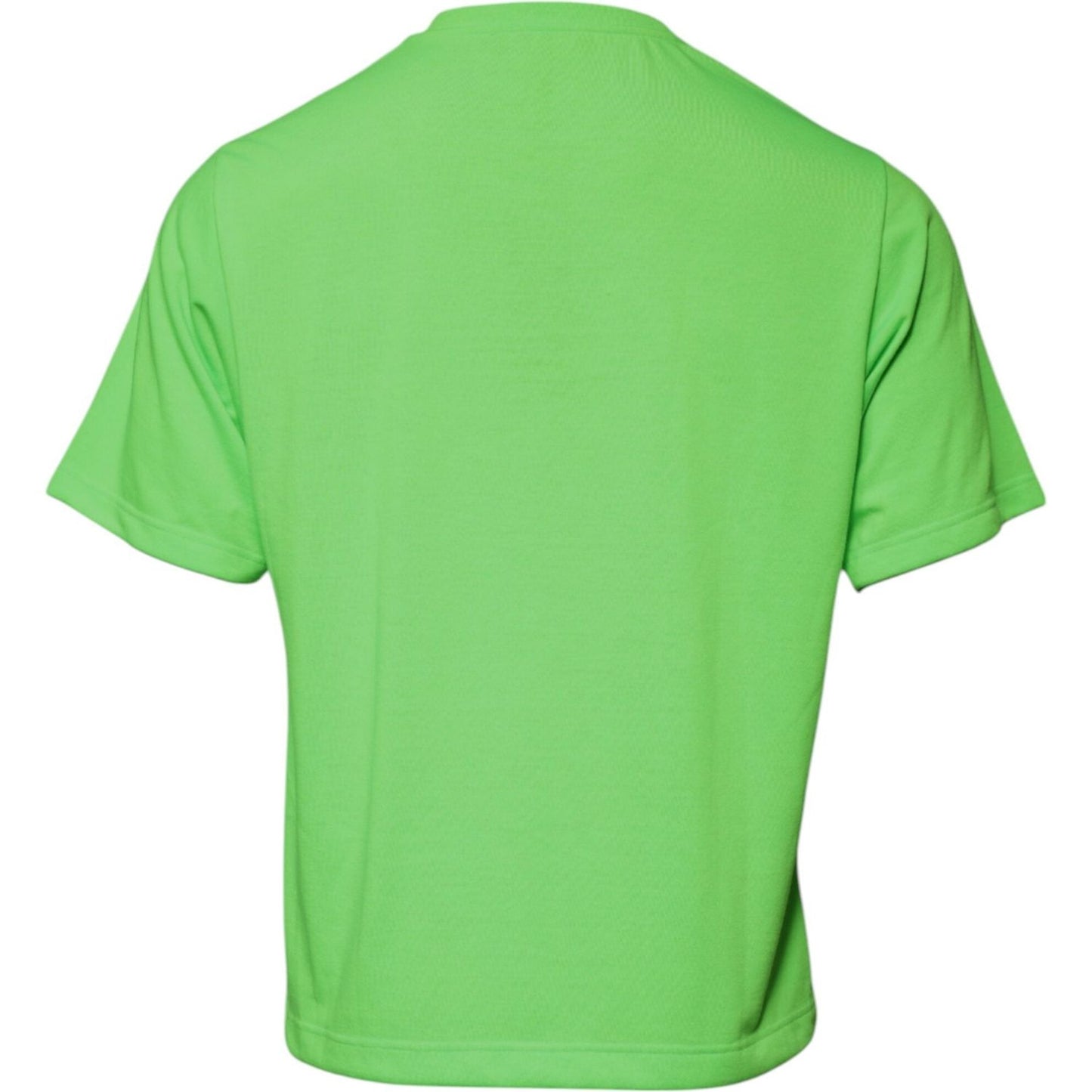 Dolce & Gabbana Green Logo Polyester Crew Neck T-shirt TSH87638-50