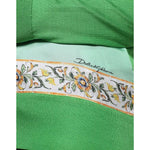 Dolce & Gabbana Green Silk Granita Al Limone Long Sleeves Sweater TSH86573-36
