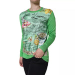 Dolce & Gabbana Green Silk Granita Al Limone Long Sleeves Sweater TSH86573-36
