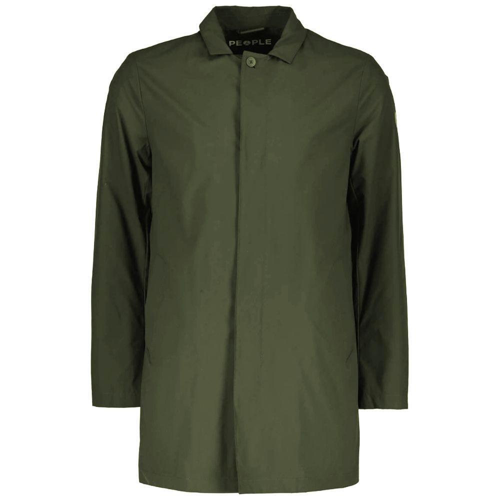 People Of Shibuya Green Recycled Polyester Men Trench Coat PE-14516-IT52 | XL