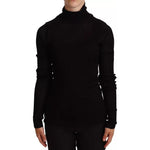 Dolce & Gabbana Black Turtleneck Slim Fit Pullover Sweater TSH6648-48