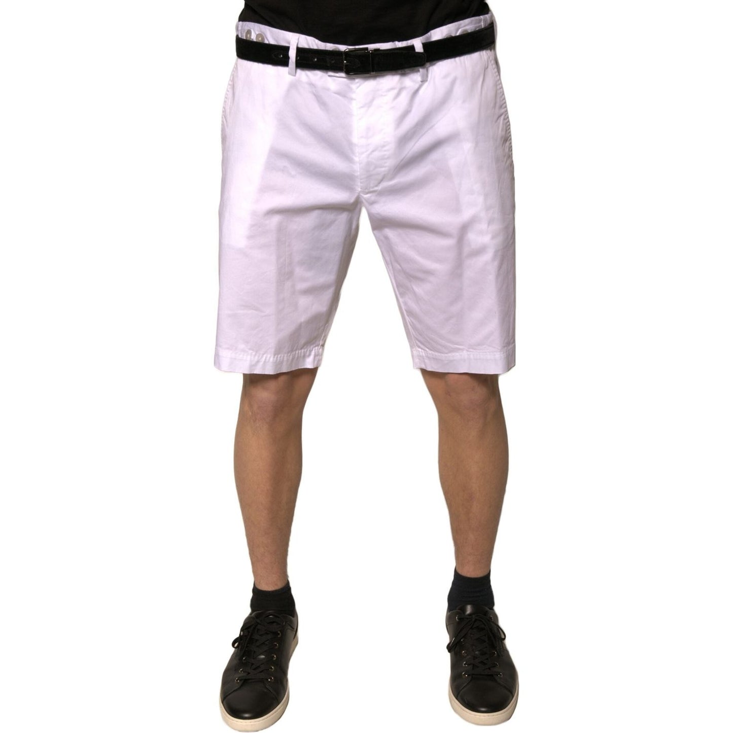 Dolce & Gabbana White Chinos Cotton Stretch Casual Shorts PAN75647-44