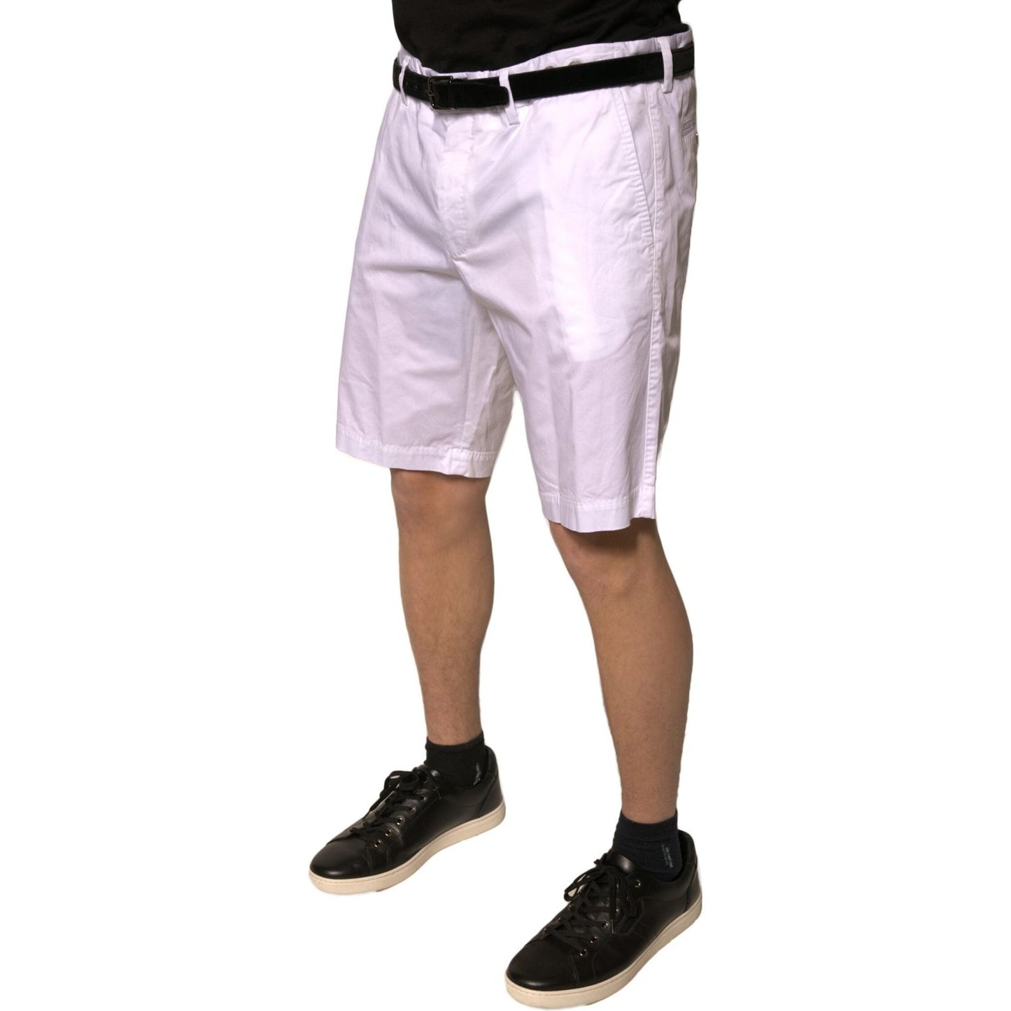 Dolce & Gabbana White Chinos Cotton Stretch Casual Shorts PAN75647-44