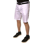 Dolce & Gabbana White Chinos Cotton Stretch Casual Shorts PAN75647-44