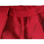 Dolce & Gabbana Red Silk Slim Fit Mid Waist Dress Formal Pants PAN75778-48