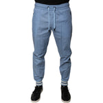 Dolce & Gabbana Blue Cotton Jogger Sweatpants Pants