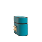 Dolce & Gabbana Green Leather Metal Logo Plaque Holder Airpods Case SMY10610