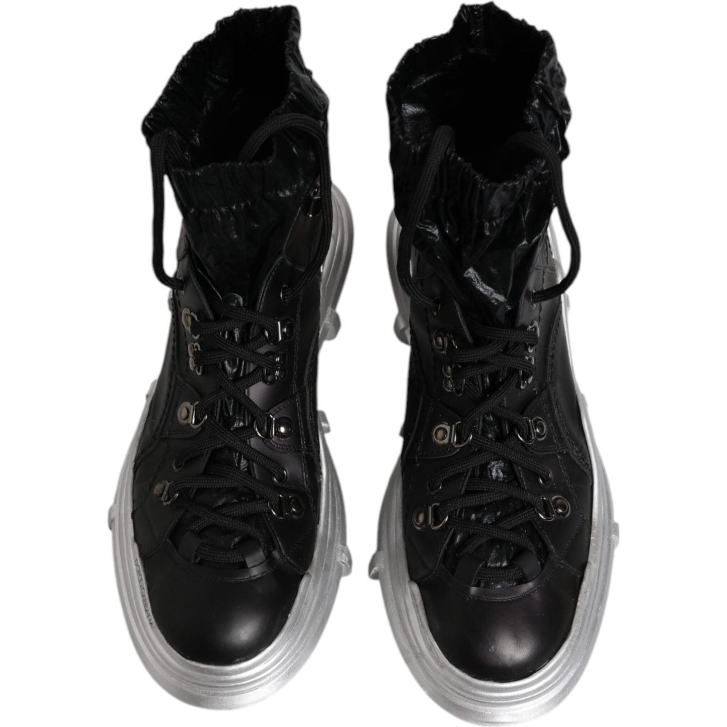 Dolce & Gabbana Black Nylon Galileo High Top Sneakers Shoes MV6678-44