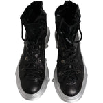 Dolce & Gabbana Black Nylon Galileo High Top Sneakers Shoes MV6678-44