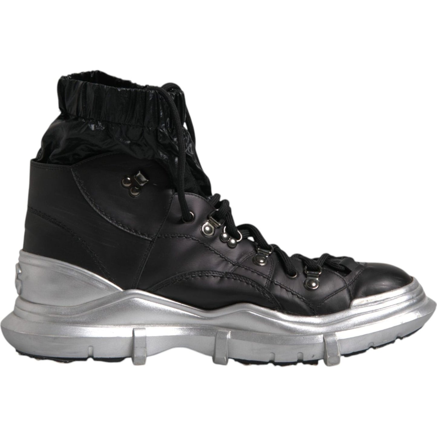 Dolce & Gabbana Black Nylon Galileo High Top Sneakers Shoes MV6678-44