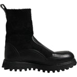Dolce & Gabbana Black DG Logo Horse Sock Ankle Boots Shoes MV6679-44