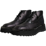 Dolce & Gabbana Black Leather Lace Up Ankle Boots Shoes MV6699-44
