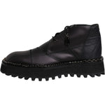 Dolce & Gabbana Black Leather Lace Up Ankle Boots Shoes MV6699-44