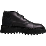 Dolce & Gabbana Black Leather Lace Up Ankle Boots Shoes MV6699-44