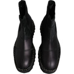 Dolce & Gabbana Black Chelsea Boots Leather Slip On Shoes MV6700-44